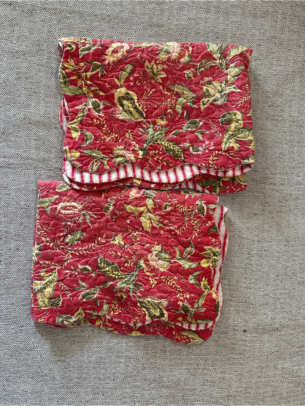 Red Floral Quilted Kids Shorts